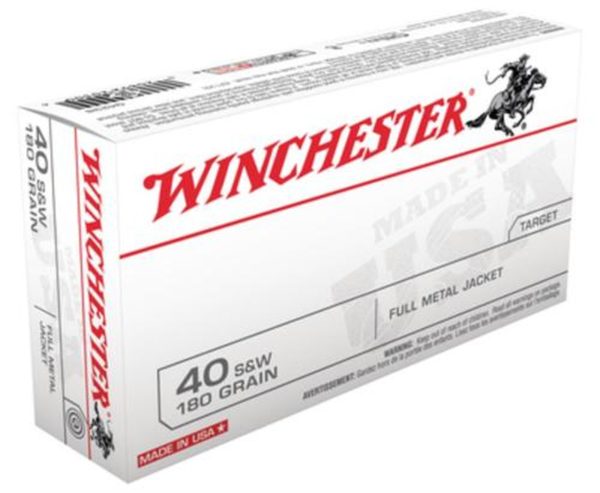 Winchester 40 SW, Full Metal Jacket 180 Gr, 50rd Box