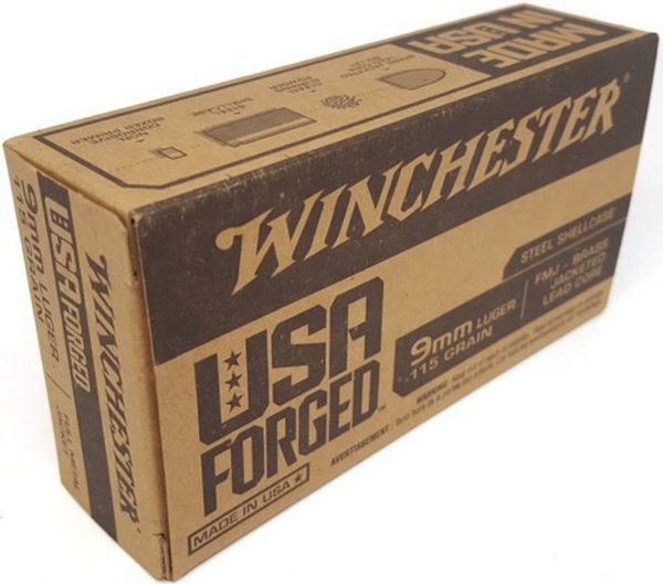 Winchester USA Forged 9mm, 115gr, Full Metal Jacket, 50rd Box