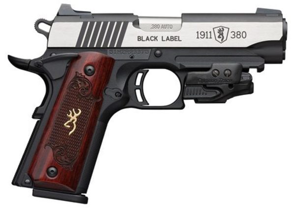 Browning 1911 Black Label Crimson Trace Laser 380 ACP, 3-Dot Sight,  4.25" Barrel