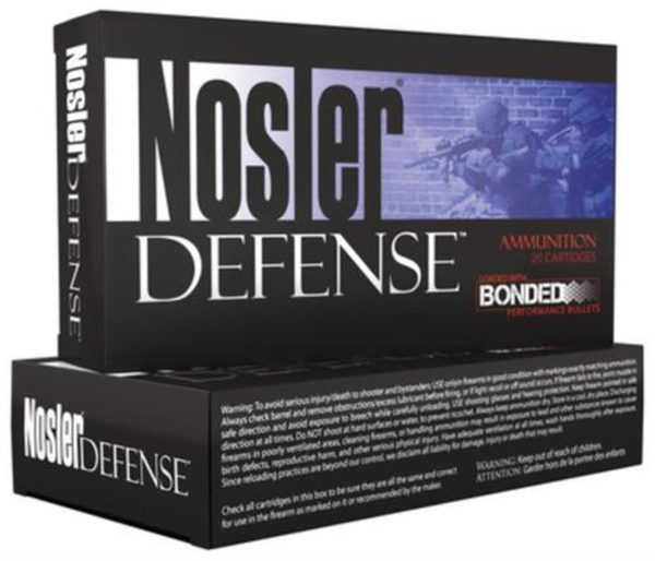 Nosler Defense Bonded .308 Winchester 168gr, Bonded Solid 20rd Box