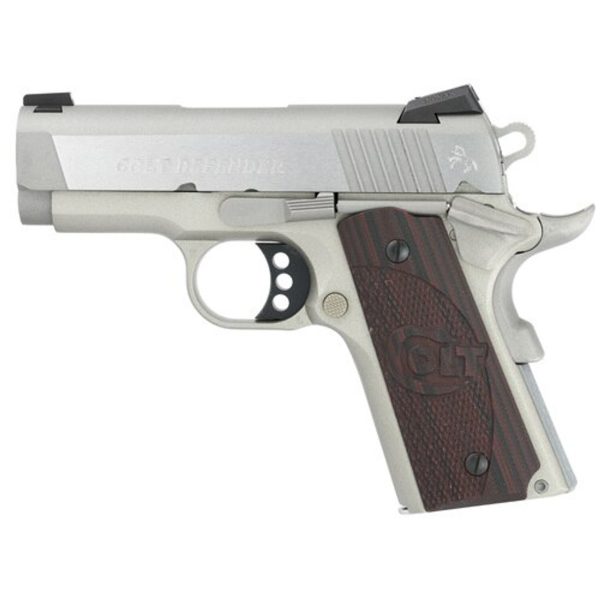 Colt Defender 1911 45 ACP SS, 3" Barrel, Black Cherry G10 Grips, Stainless, 7rd