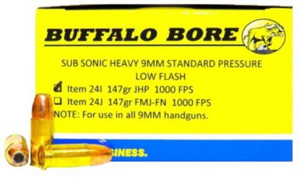 Buffalo Bore 9mm Subsonic 147 Gr, JHP, 20rd Box