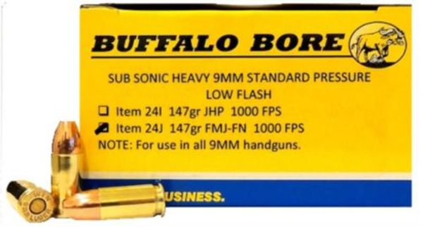 Buffalo Bore 9mm Subsonic 147 Gr, FMJ-FN, 20rd Box