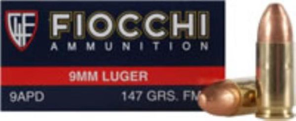 Fiocchi 9mm 147gr, FMJ 50rd Box