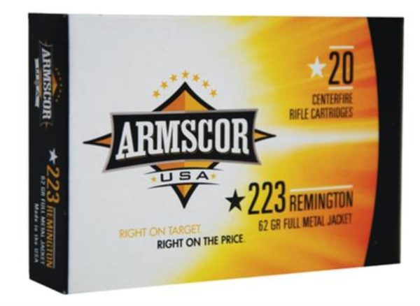 Armscor .223 Rem 62gr, Full Metal Jacket, 20rd Box