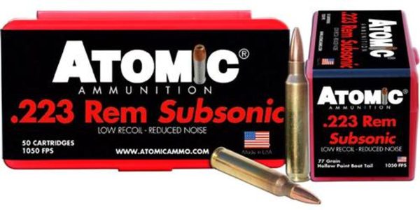 Atomic Subsonic 223 Rem/5.56 NATO 77 gr, HPBT, 50rd Box