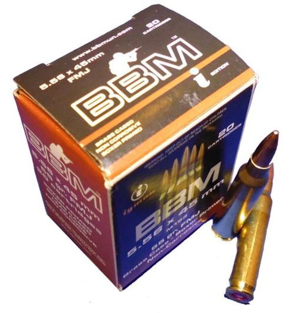 BBM Target Battlepack 5.56x45mm NATO 55gr, Full Metal Jacket, Boat Tail, 200rd/Case (10 Boxes of 20rd)