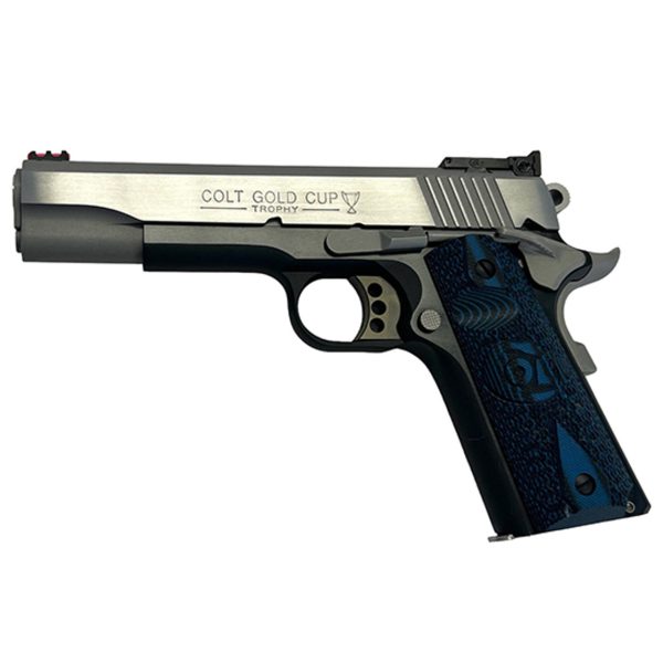 Colt Gold Cup Lite 1911 45 ACP, 5" Barrel, G10 Grips, Fiber Optic Front, Adj. Rear, 8rd