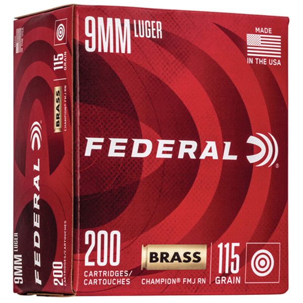 Federal Champion Training 9mm 115gr, FMJ, 200rd Box