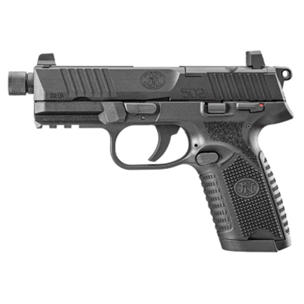 FN 502 Tactical .22 LR, 4.6" Threaded Barrel, Black, Suppressor Height Sights, ORS, NO Decocker, 15rd