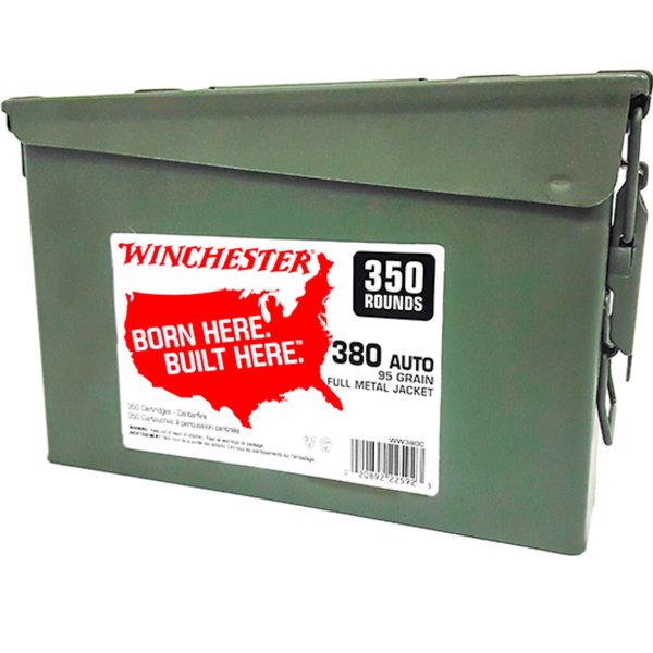 Winchester USA 380 ACP, 95gr, Full Metal Jacket, 350rd Can