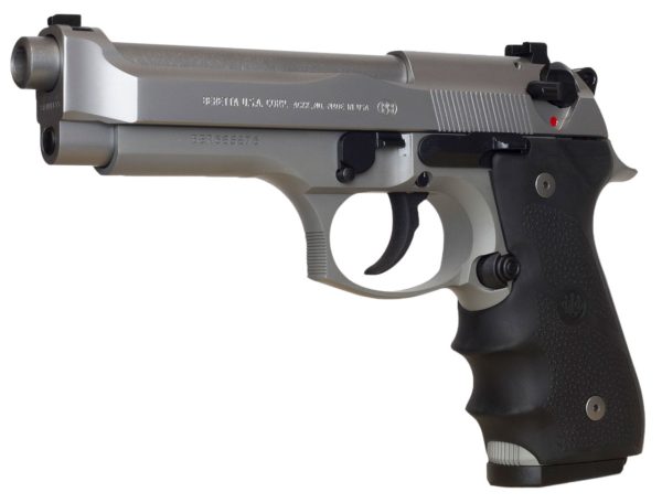 Beretta 92FS Brigadier 9mm, 4.9" Barrel, Silver Slide, 3 Dot Sights, 10rd - Image 2