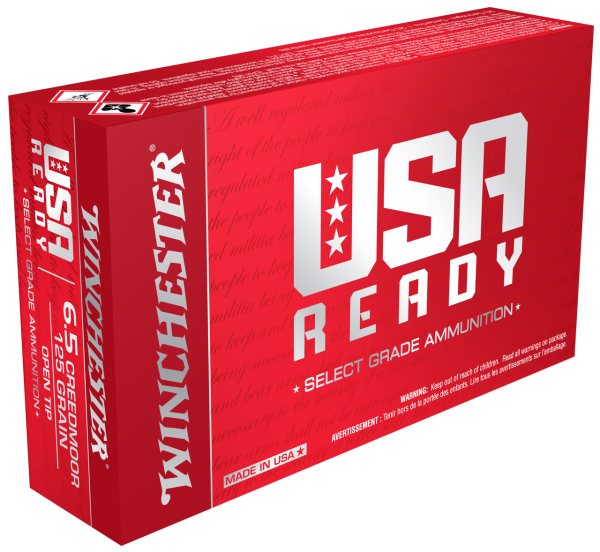 Winchester USA Ready 6.5 Creedmoor 125gr, Open Tip, 20rd Box