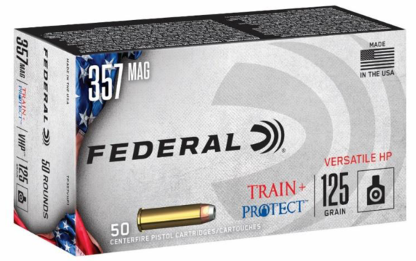 Federal Train + Protect 357 Mag 125gr, Jacketed Hollow Point, 50rd Box