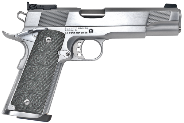 Rock River Limited Match 45 ACP, 5" Barrel, Chrome Frame, Black G10 Grip, 7rd