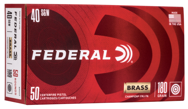 Federal Champion Training 40 S&W, 180gr, FMJ, 50Bx/20Cs