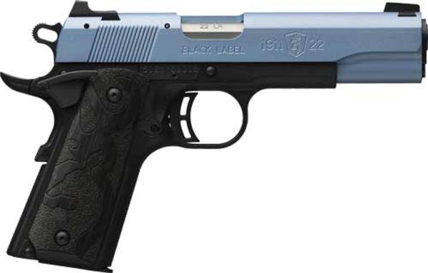 Browning 1911 Black Label 22 LR, 4.25" Barrel, Polar Blue Cerakote, 10rd