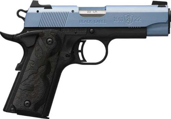 Browning 1911 Black Label 22 LR, 3.63" Barrel, Polar Blue Cerakote, 10rd