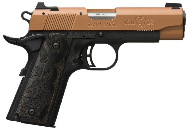 Browning 1911 Black Label 22 LR, 3.63" Barrel, Copper Cerakote, Black Laminate Grip, 10rd