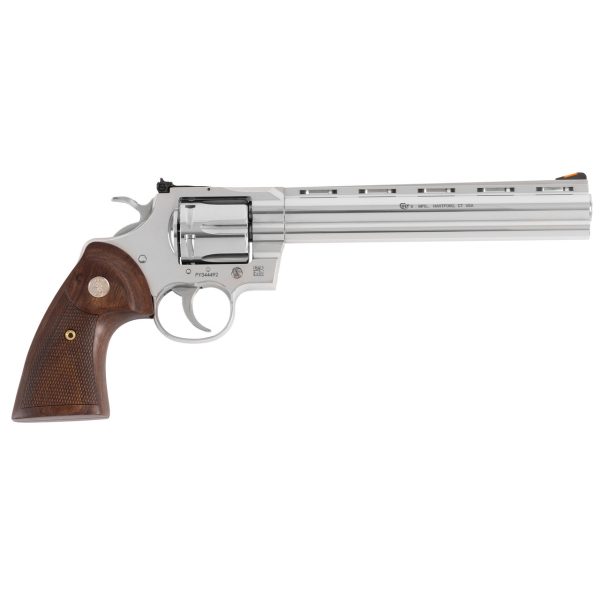 Colt Python 357 Magnum/38 Special, 8" Barrel, Stainless, Walnut Grip, 6rd