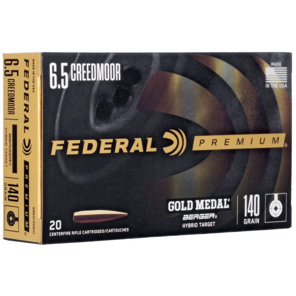 Federal Premium Gold Medal 6.5 Creedmoor, 140gr, Berger Hybrid Target, 20rd Box