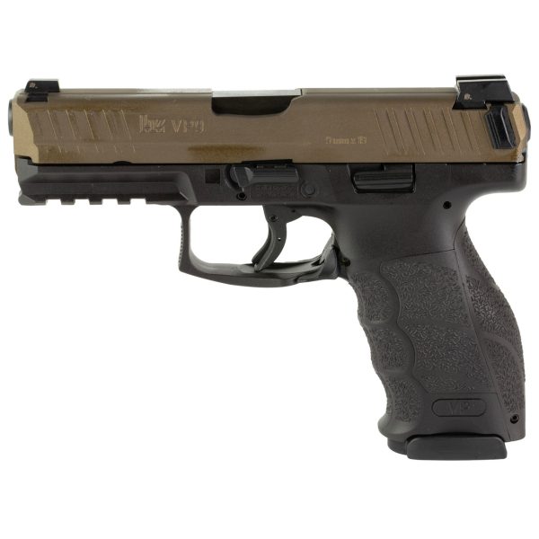 HK VP9 9mm, 4.09" Barrel, Polymer Frame, Midnight Bronze, Night Sights, 17rd - Image 2