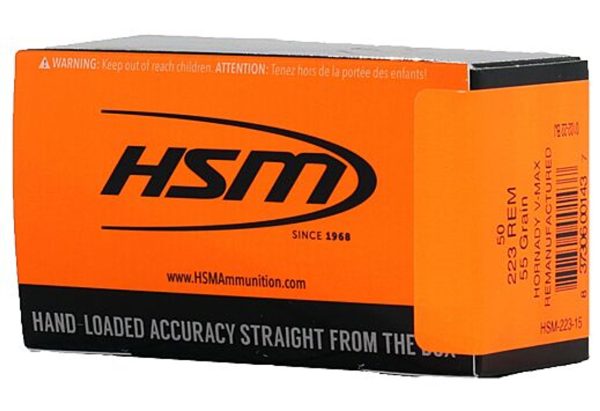 HSM 223 Remington, 55gr, Hornady V-Max, 50rd Box - Image 2