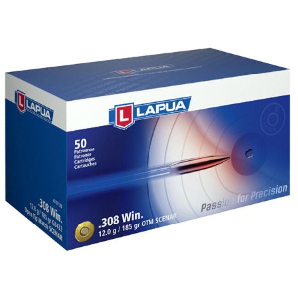 Lapua 308 Winchester Scenar, 185gr, High Point Boat Tail, 50rd Box