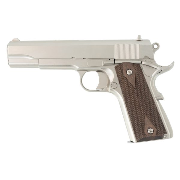 SDS Imports 1911 A1 Stakeout 38 Super, 5" Barrel, Nickel, Turkish Walnut Grip, 9rd - Image 2