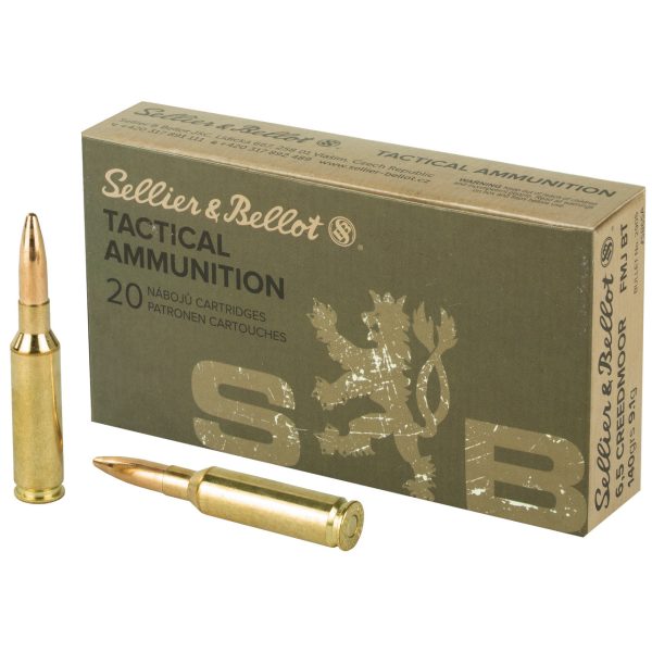 Sellier & Bellot 6.5 Creedmoor, 140gr, Full Metal Jacket Boat Tail, 20rd Box