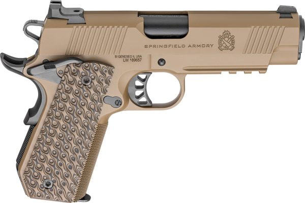 Springfield 1911 TRP 45 ACP, 4.25" Barrel, Coyote Brown Cerakote, G10 Grips, 3x7rd Mags