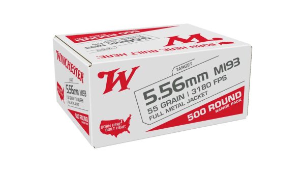 Winchester USA White Box 5.56x45mm, M193, 55gr, Full Metal Jacket, 500Bx/3Cs